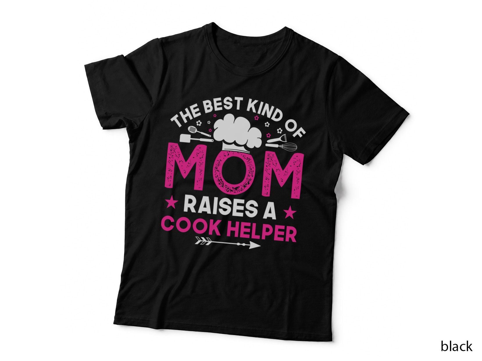 The Best Kind of Mom Raises a Cook Helper Heartbeat T-Shirt