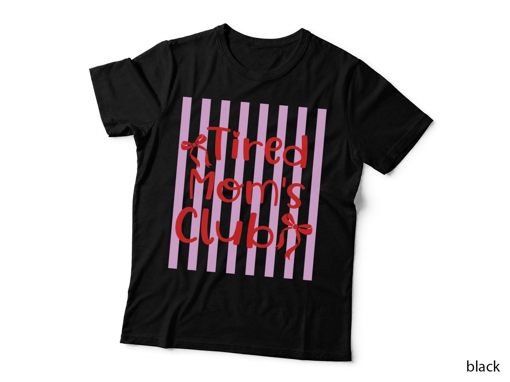 Tired Mom's Club Boy Girl Mom T-Shirt, Tired Mom's Club Graphic Tee