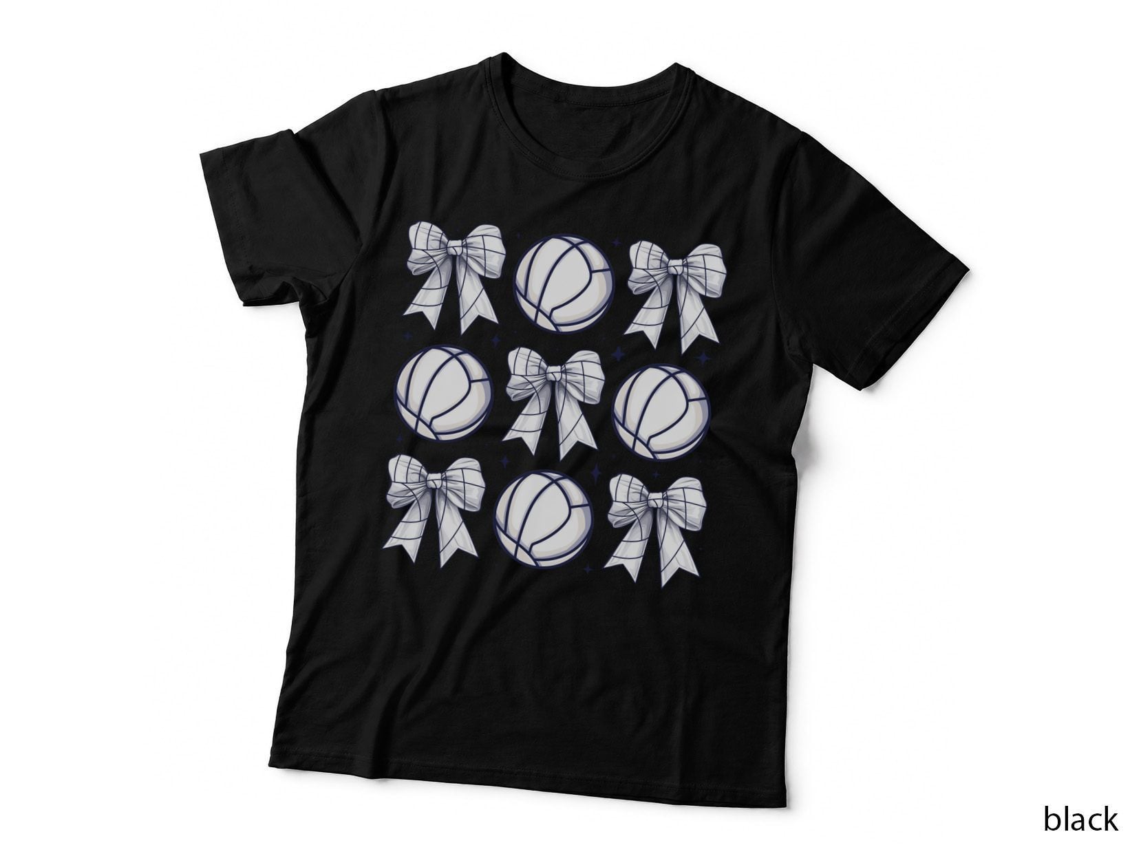Volleyball Bows Stars Sport Mom T-Shirt, Sport Mom Graphic Tee