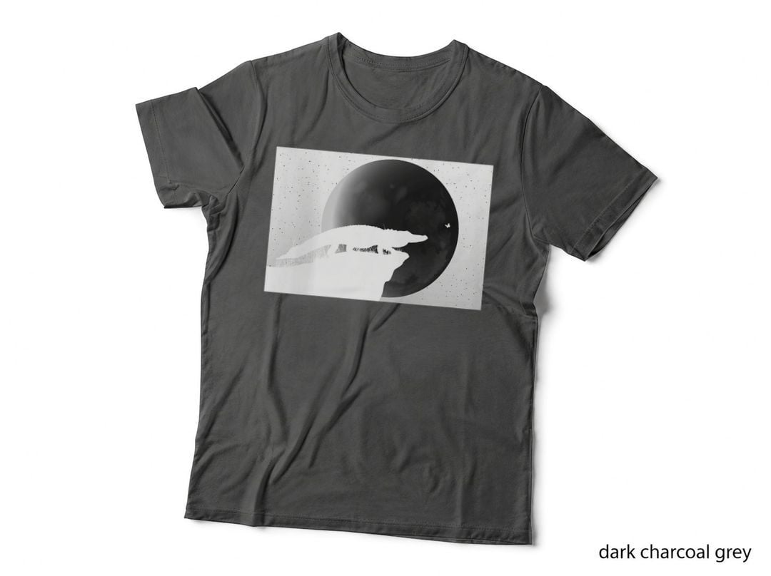Alligator Silhouette Moon Crocodile Night Reptile Mom Dad, Family Gift T-Shirt