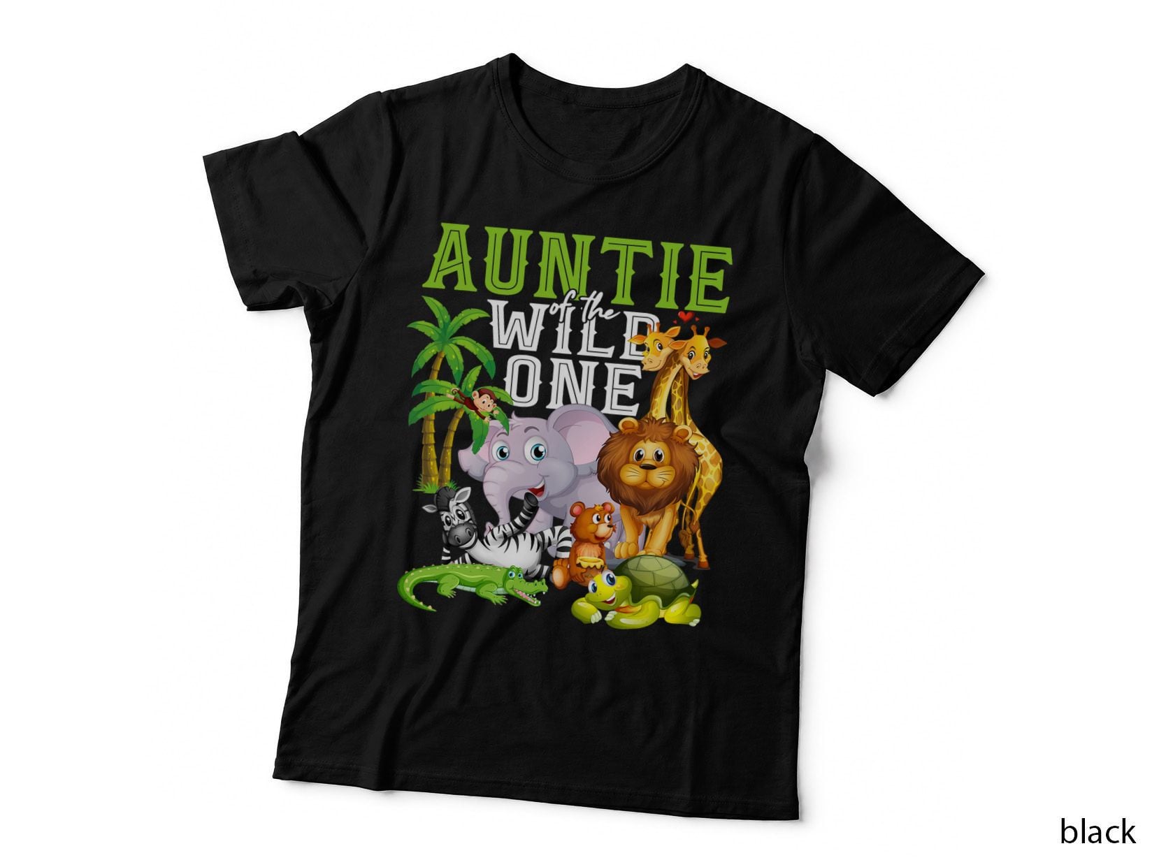 Auntie of Wild One Zoo Birthday Safari Jungle Animal T-Shirt