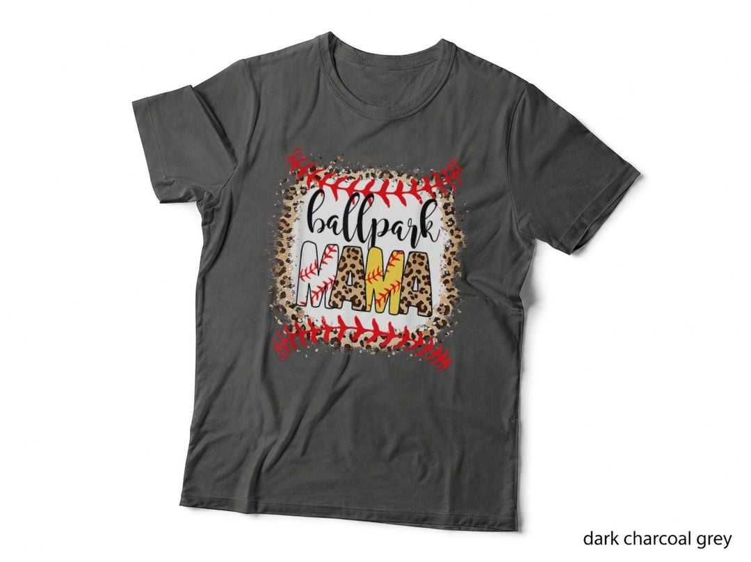 Ballpark Mama Ball Happy Mother's Day Leopard Bleached T-Shirt