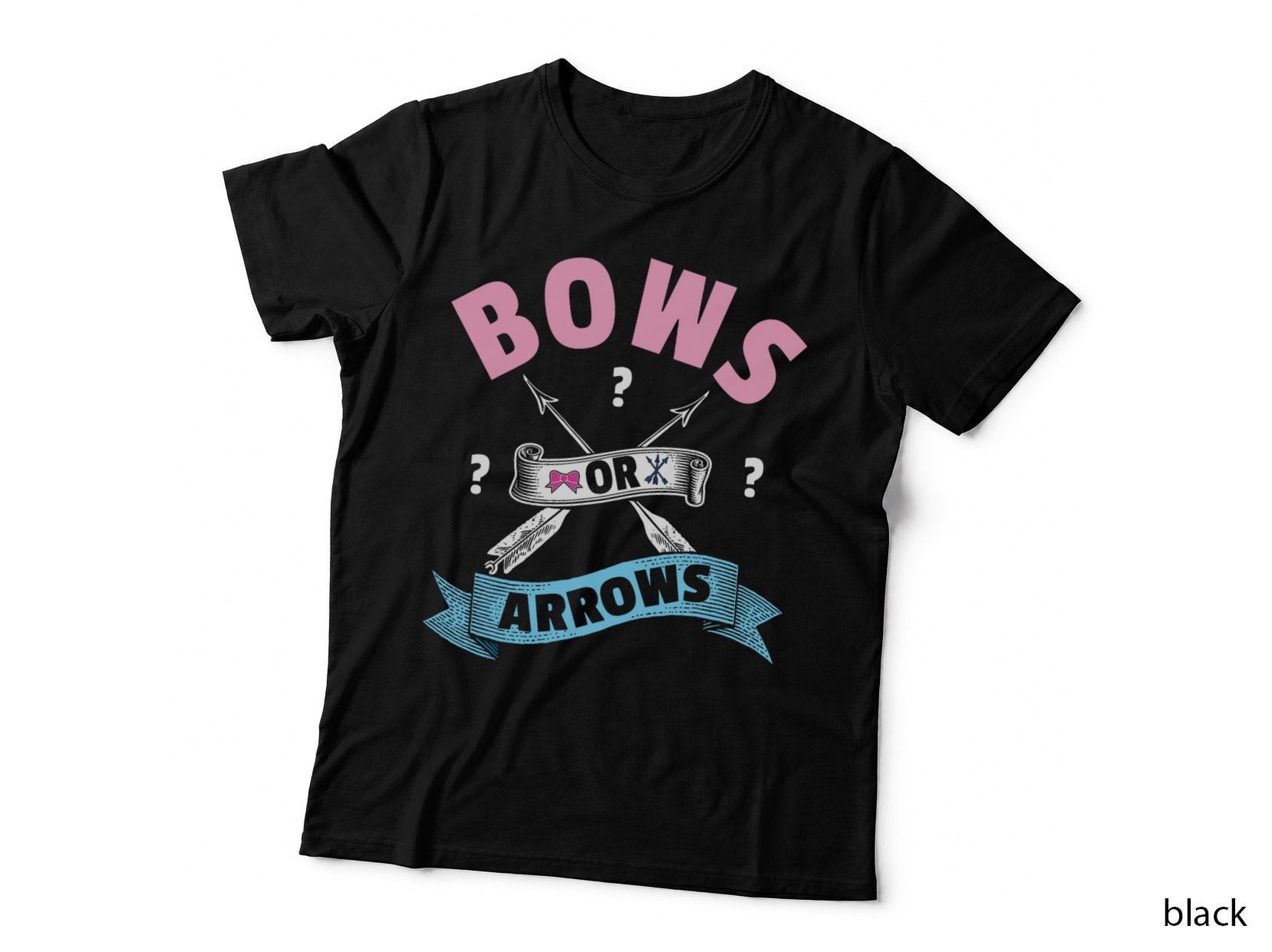 Bows or Arrows Pink or Blue T-Shirt Gender Reveal, Baby Shower Gift