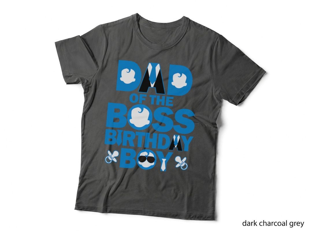 Dad and Mom of the Boss Birthday Boy Baby Family Party Decor T-Shirt