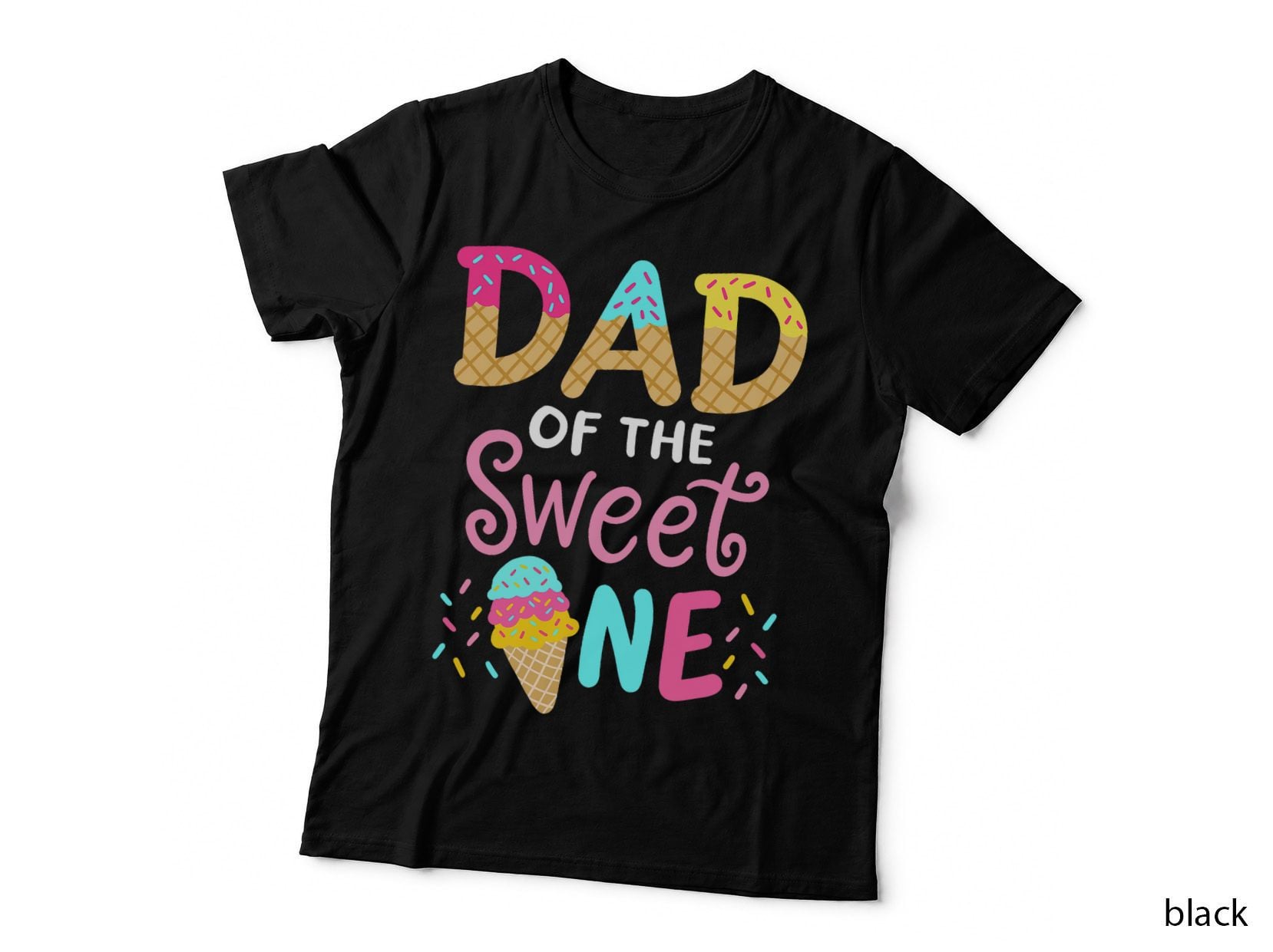 Dad of Sweet One Birthday Matching Family Ice Cream, Father's Day T-Shirt