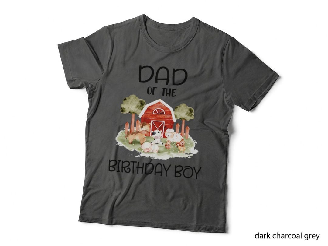 Dad of the Birthday for Boy Barnyard Farm Animals Party T-Shirt