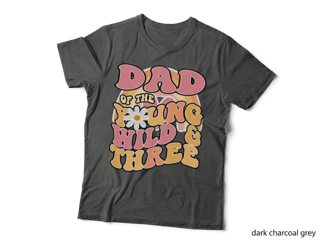Daisy Birthday Dad Young Wild & 3 Boho 3rd Matching T-Shirt