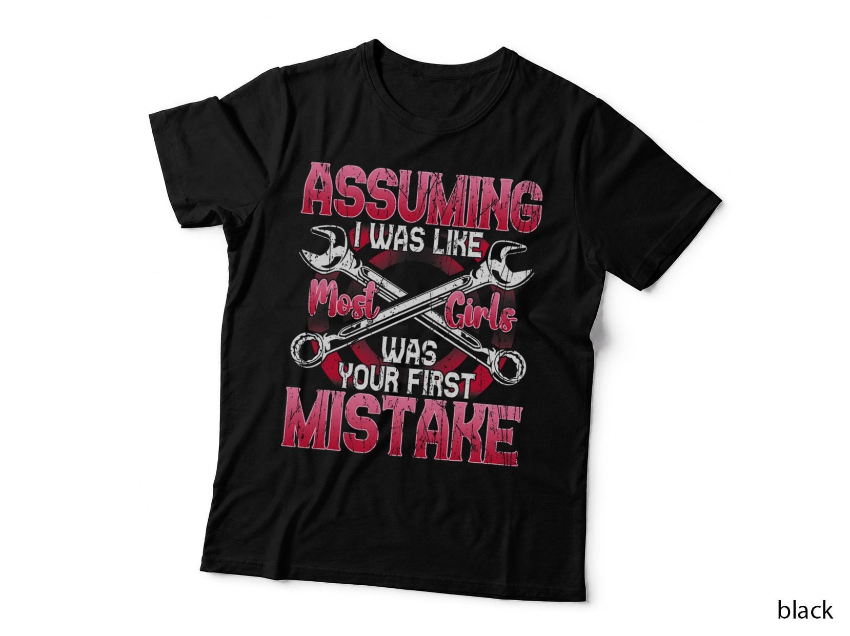 Funny Car Lover Mom Auto Mechanic Girl Your First Mistake T-Shirt