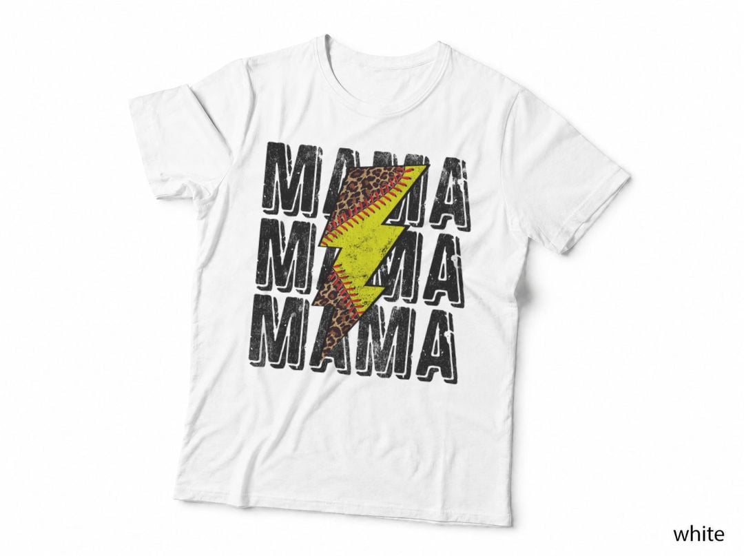 Funny Mothers Day Softball Leopard Thunderstorm Grandma Mama T-Shirt
