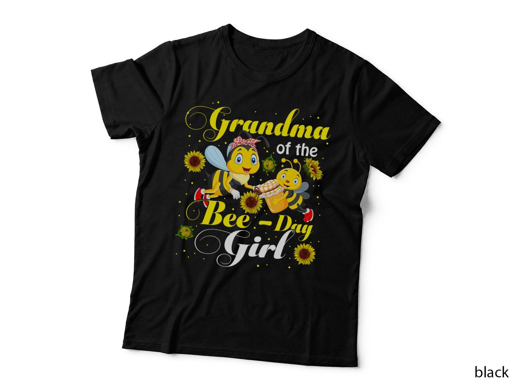 Grandma of the Bee-Day Girl Cute Bees Birthday Sunflowers T-Shirt