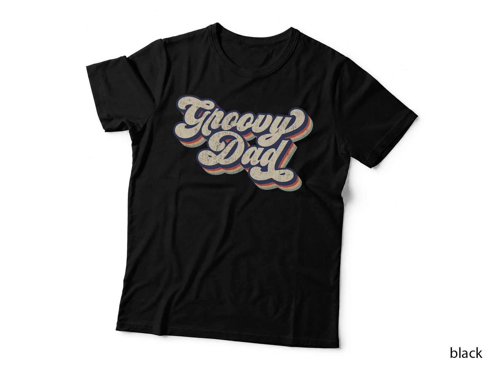 Groovy Dad 1970s T-Shirt, Retro Script Lettering Cream Tee