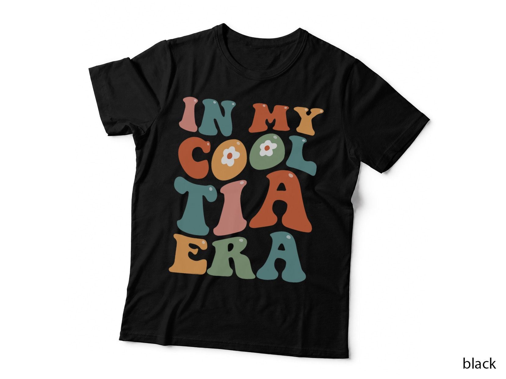 Groovy Retro in My Cool Tia Era Funny Auntie Mothers Day T-Shirt