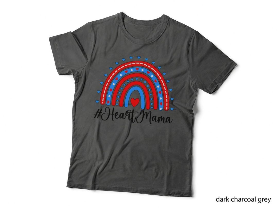 Heart Mama Chd Mom of a Chd Warrior Rainbow Chd Awareness T-Shirt