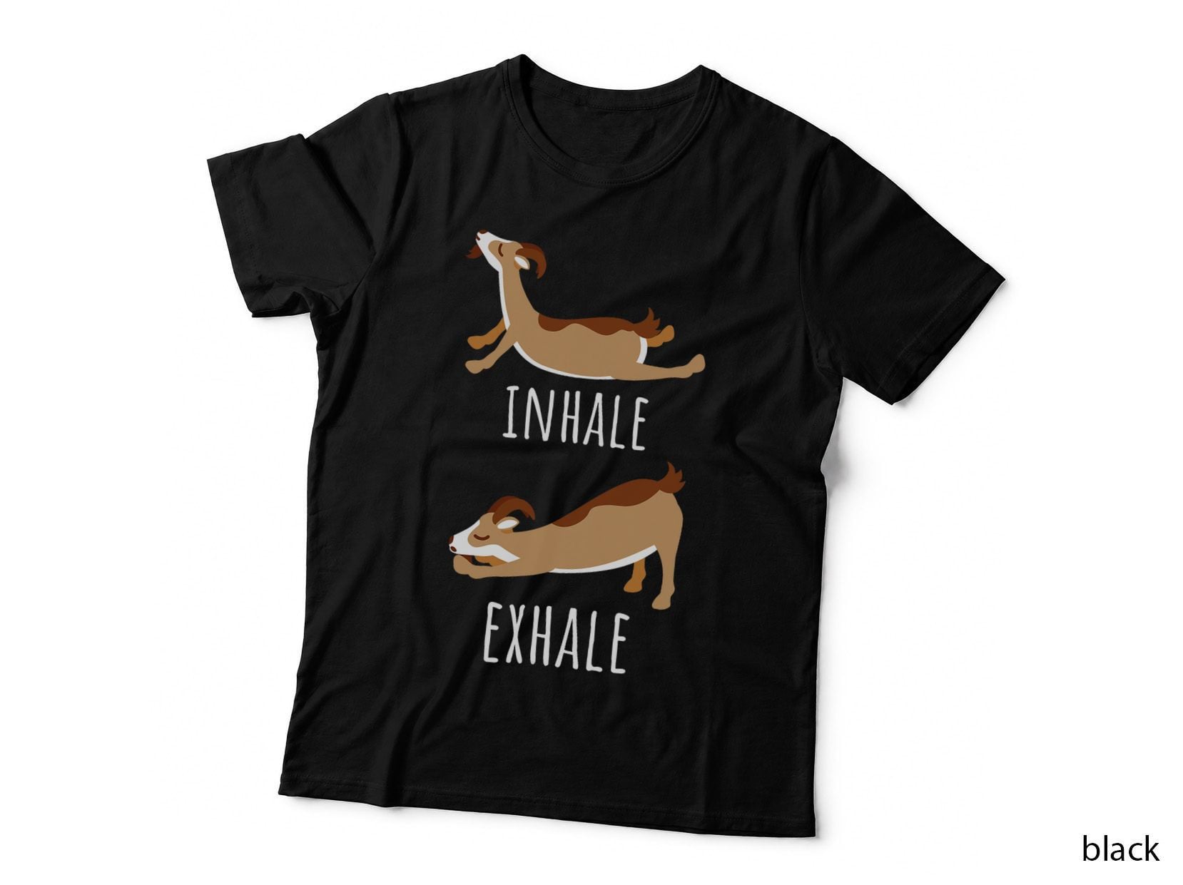 Inhale Exhale Goat Yoga Meditation Workout Exercise Mom T-Shirt