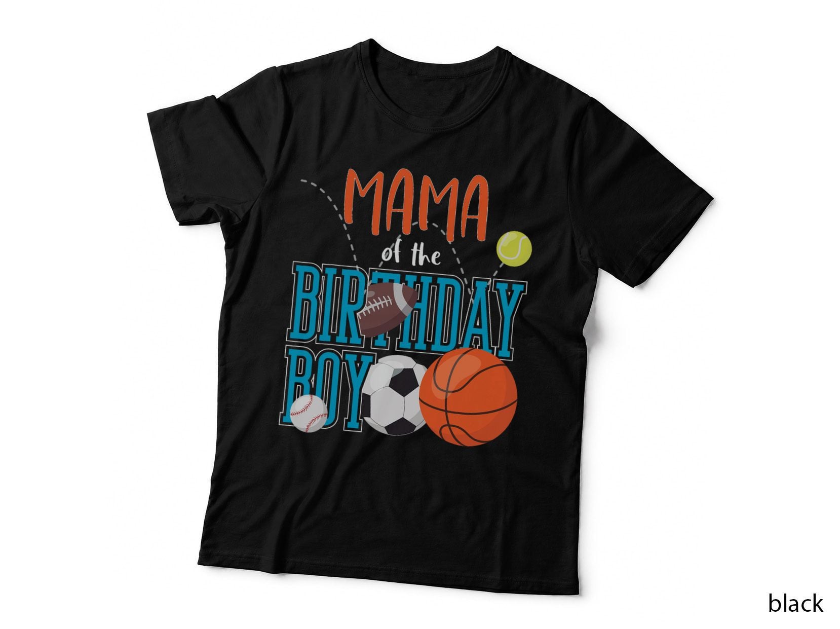 Mama of the Birthday Boy Sports Matching Family T-Shirt