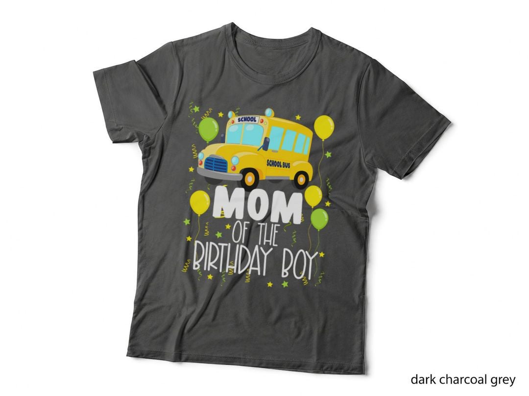 Mom of the Birthday Boy School Bus Kids Birthday Party T-Shirt