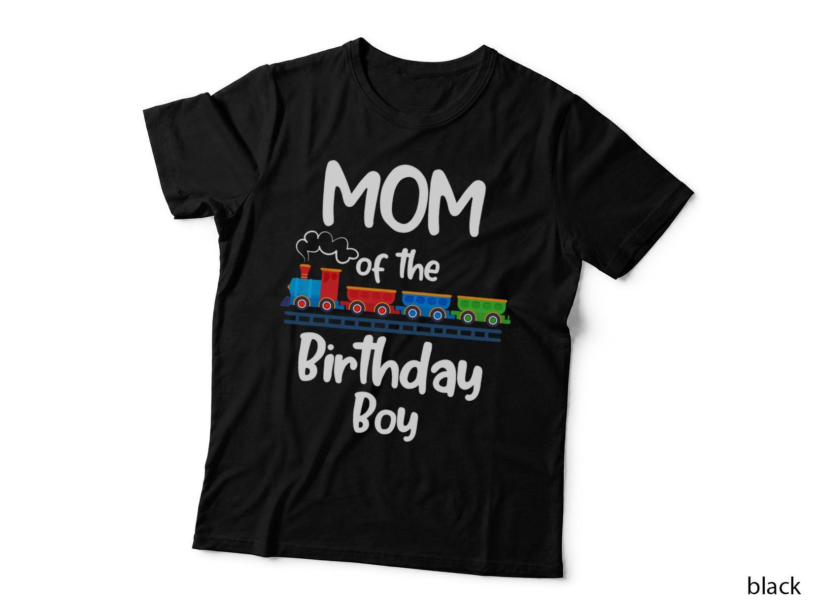 Mom of the Birthday Boy Train T-Shirt, Birthday Party Theme