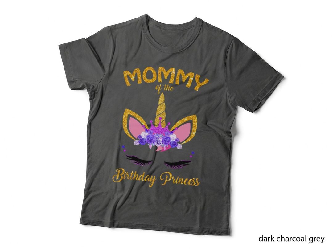 Mommy of the Birthday Princess Unicorn Birthday Girl's Mom T-Shirt