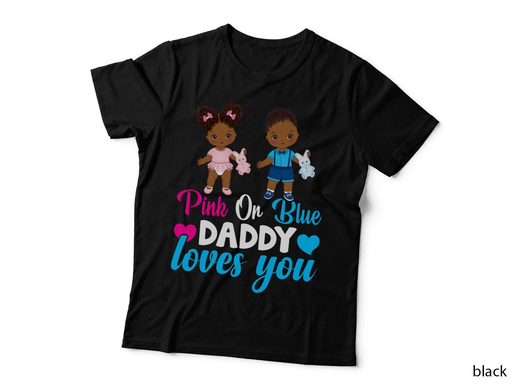 Pink or Blue Daddy Loves You - Daddy to Be Gender Reveal T-Shirt