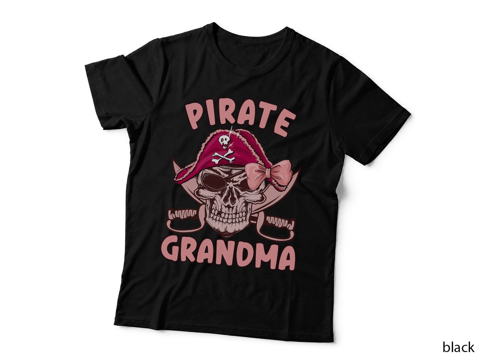 Pirate Skull with Eye Patch and Ribbon for Pirate Grandma T-Shirt