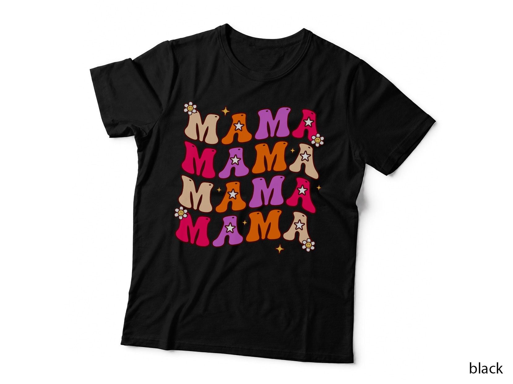 Retro Groovy Mama Groovy Flower Trendy Mom Birthday T-Shirt