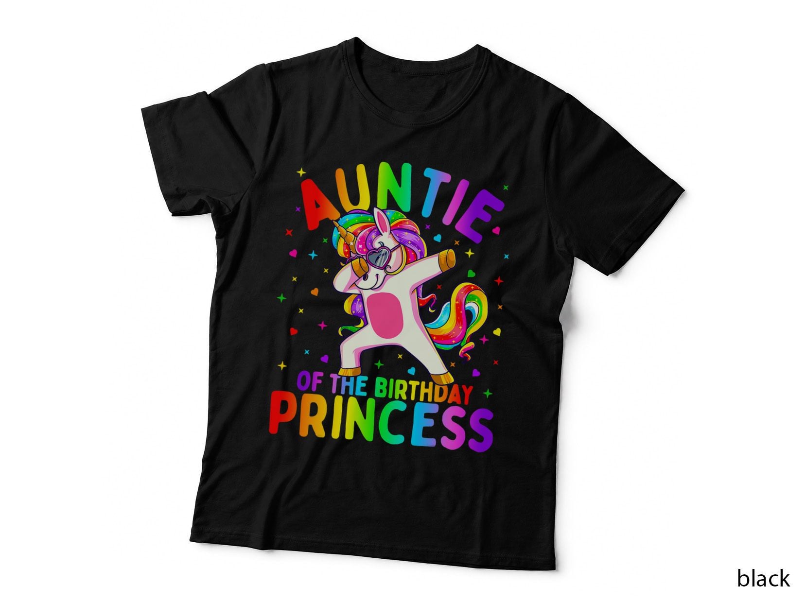 Auntie of the Birthday Princess Girl Dabbing Unicorn Aunt T-Shirt