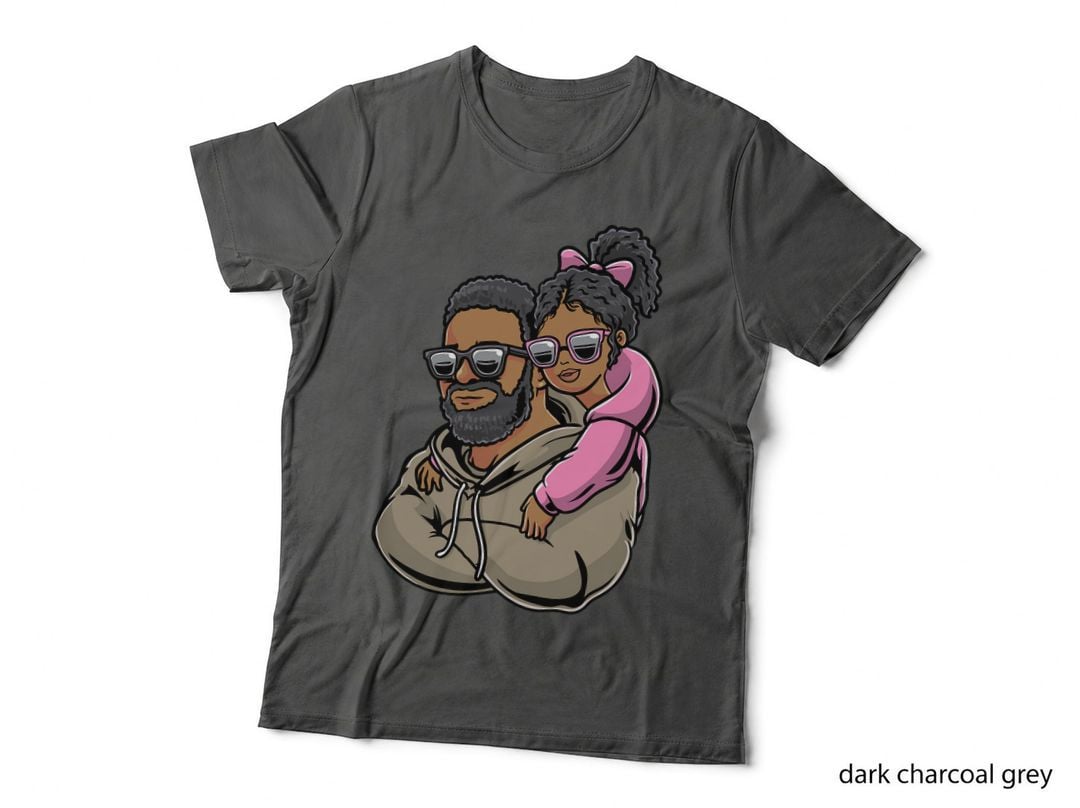 Black Dad Father Daughter African American Father's Day Girl T-Shirt