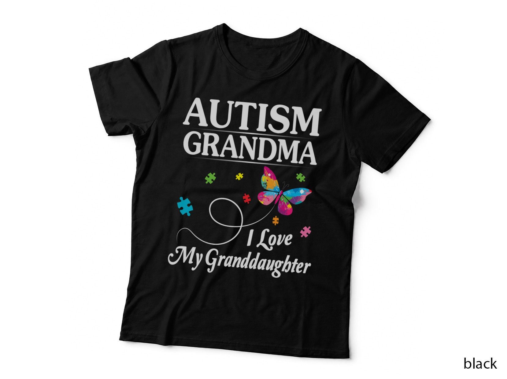 Butterfly Autism Grandma I Love My Granddaughter Autistic T-Shirt