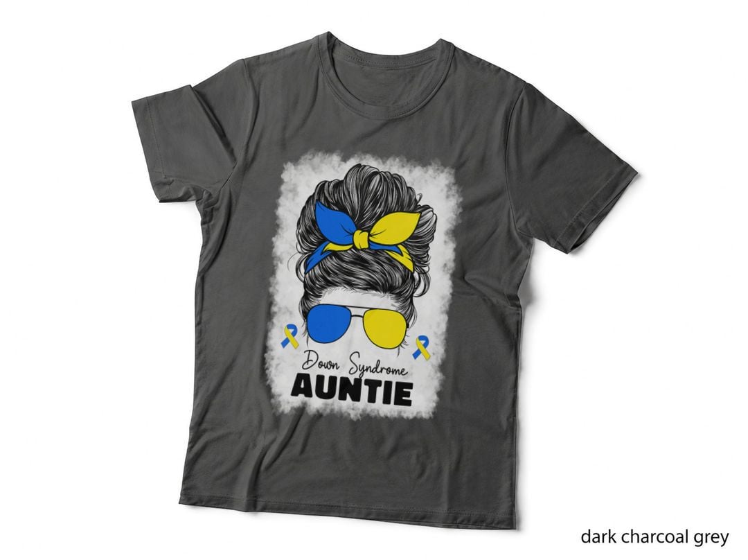 Down Syndrome Aunt Auntie for Women Down Syndrom Awareness T-Shirt