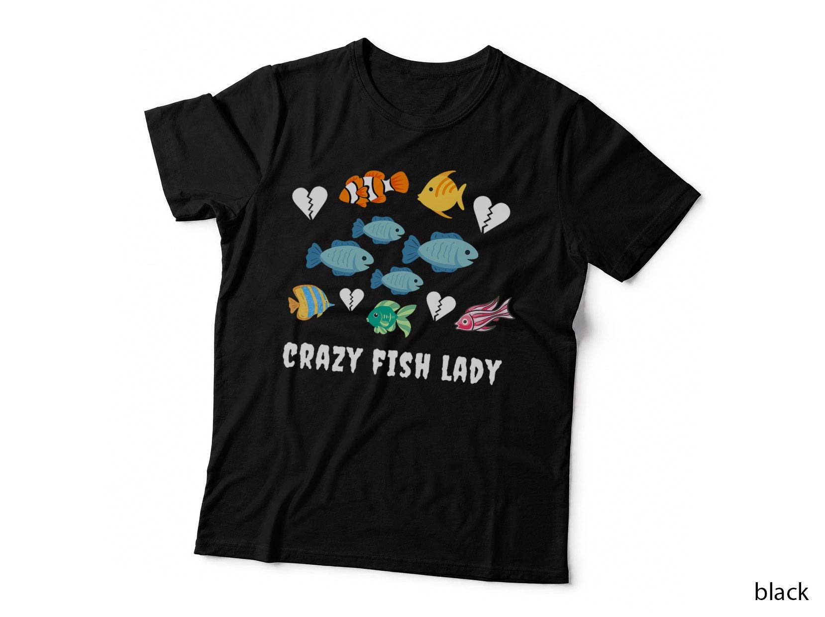 Goth Crazy Fish Lady Gothic Cute Fish Mom T-Shirt