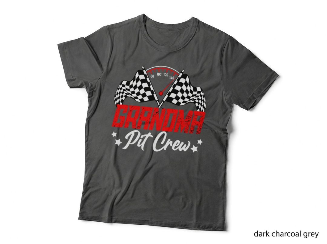 Grandma Pit Crew Birthday Party Race Car Lover Racing Family T-Shirt