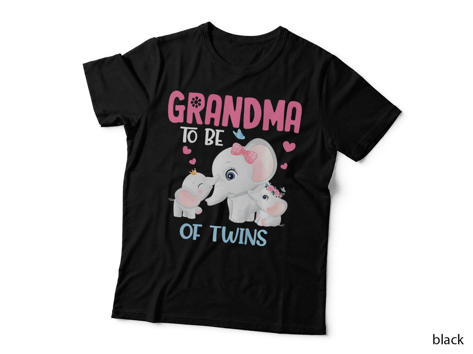 Grandma to Be of Twins Elephant Baby Shower T-Shirt