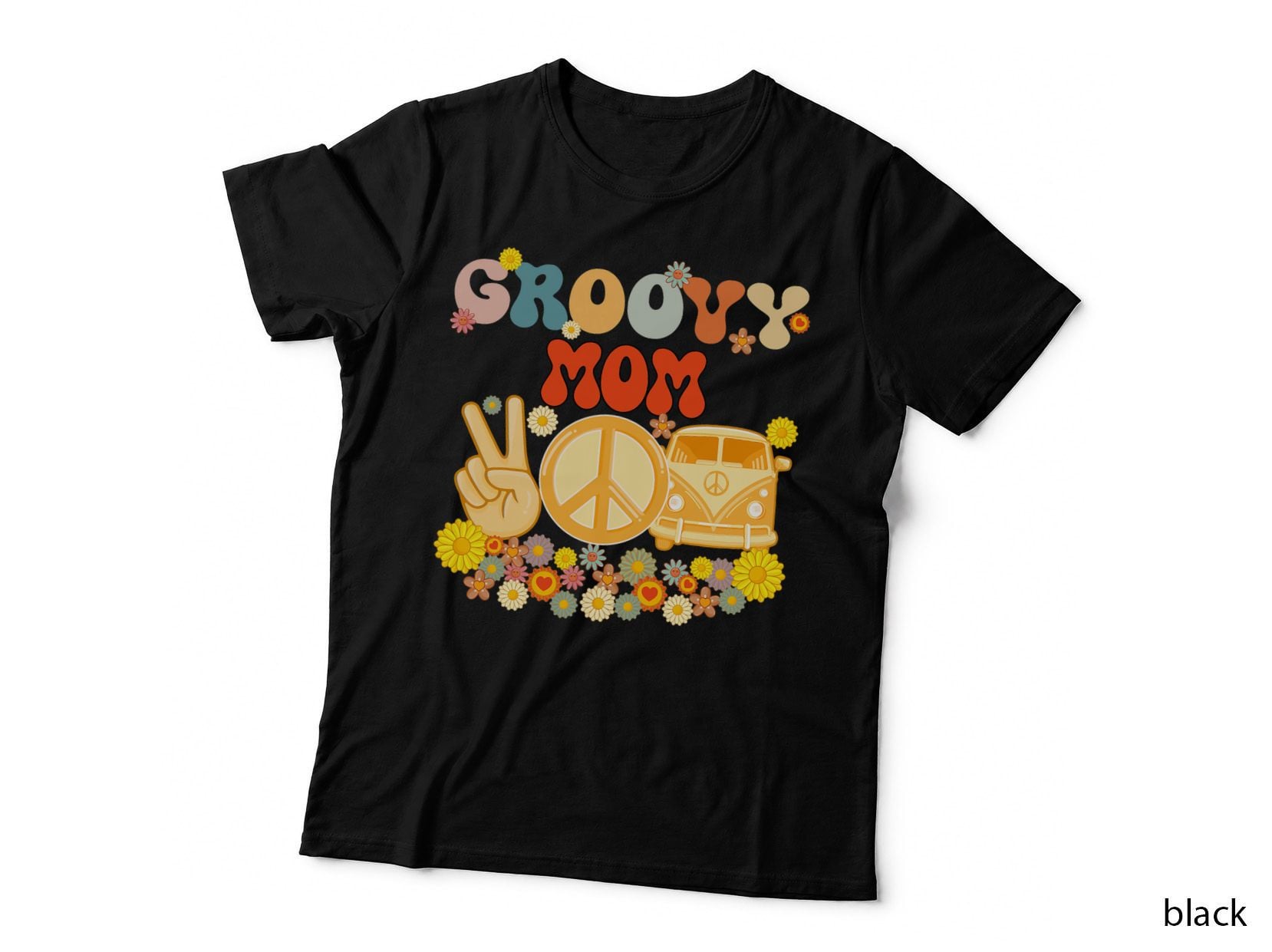 Groovy Mom Retro Matching Family Baby Shower Mother's Day T-Shirt