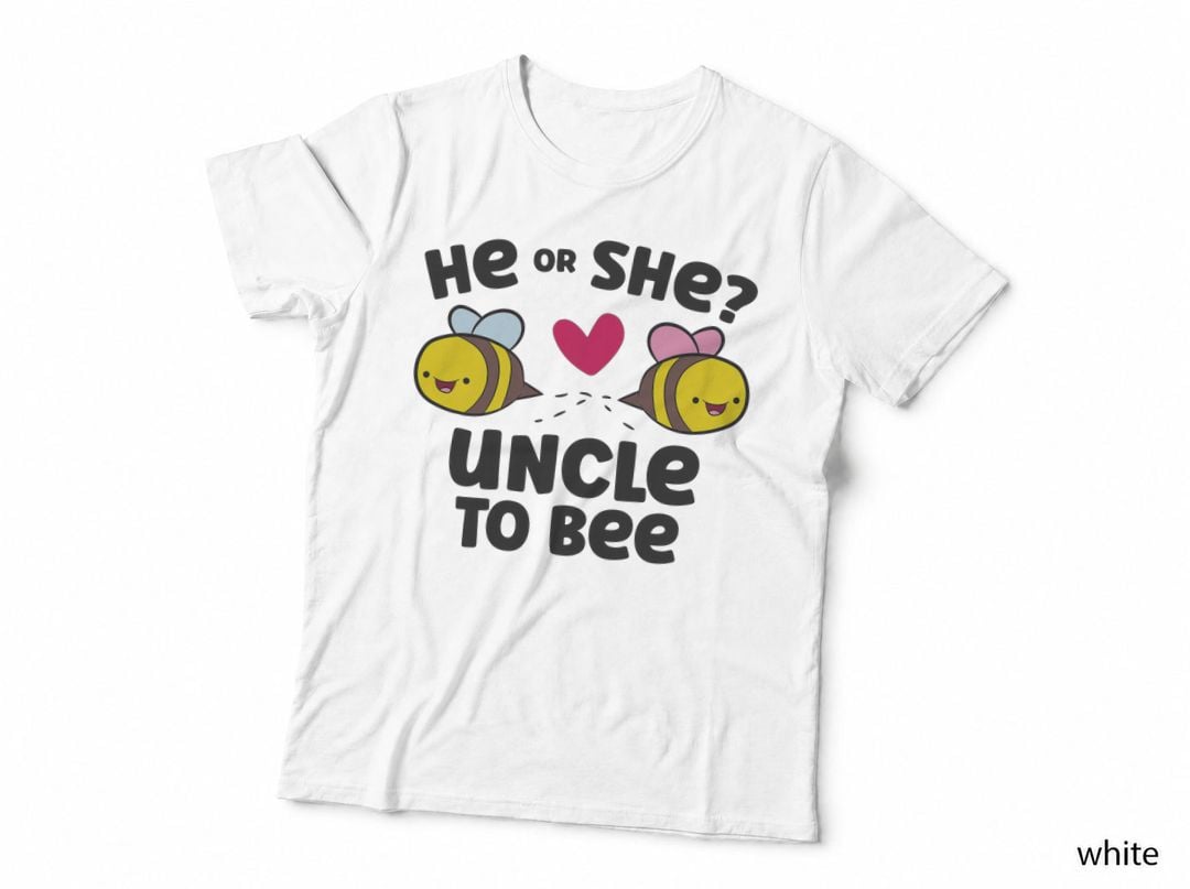 He or She Uncle to Bee Gender Reveal T-Shirt