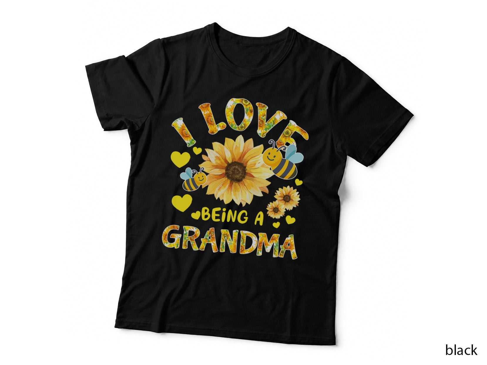 I Love Being Grandma Sunflower Cute Bee Lover Mother's Day T-Shirt