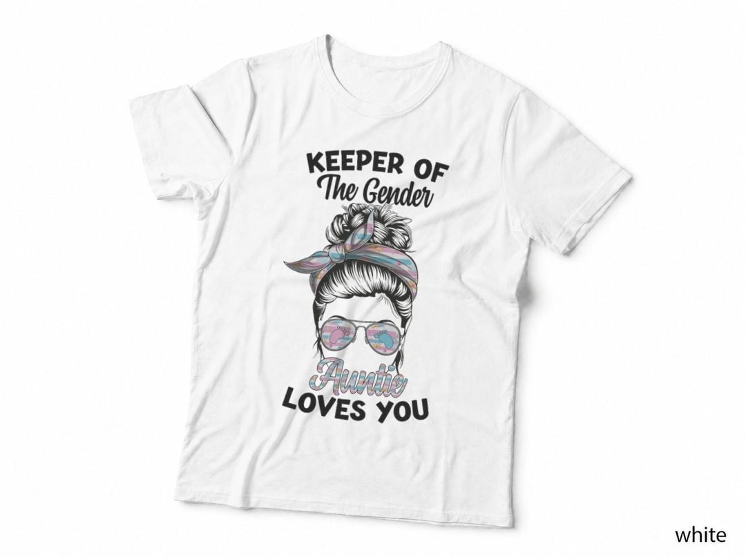 Keeper of the Gender Reveal Auntie Baby Announcement Party T-Shirt