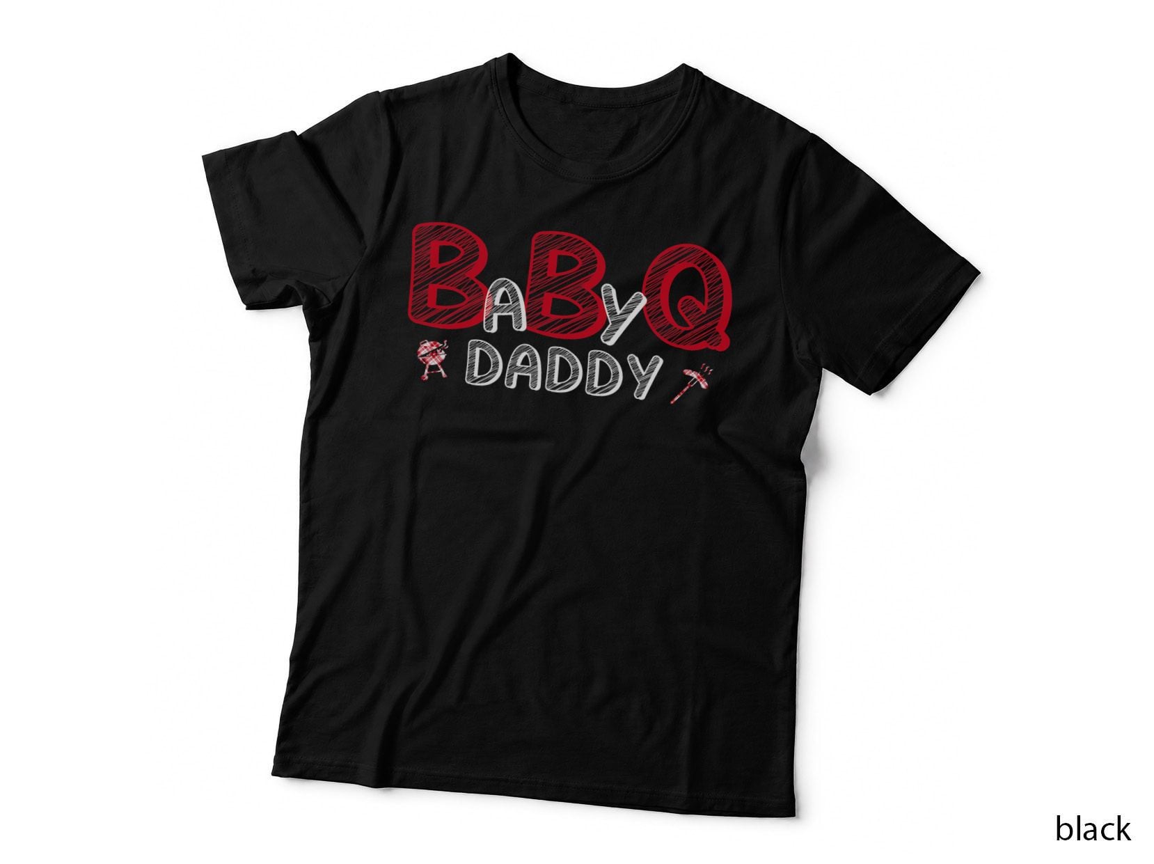 Mens Baby BBQ Shower Daddy Q Baby Shower Theme Matching Family T-Shirt