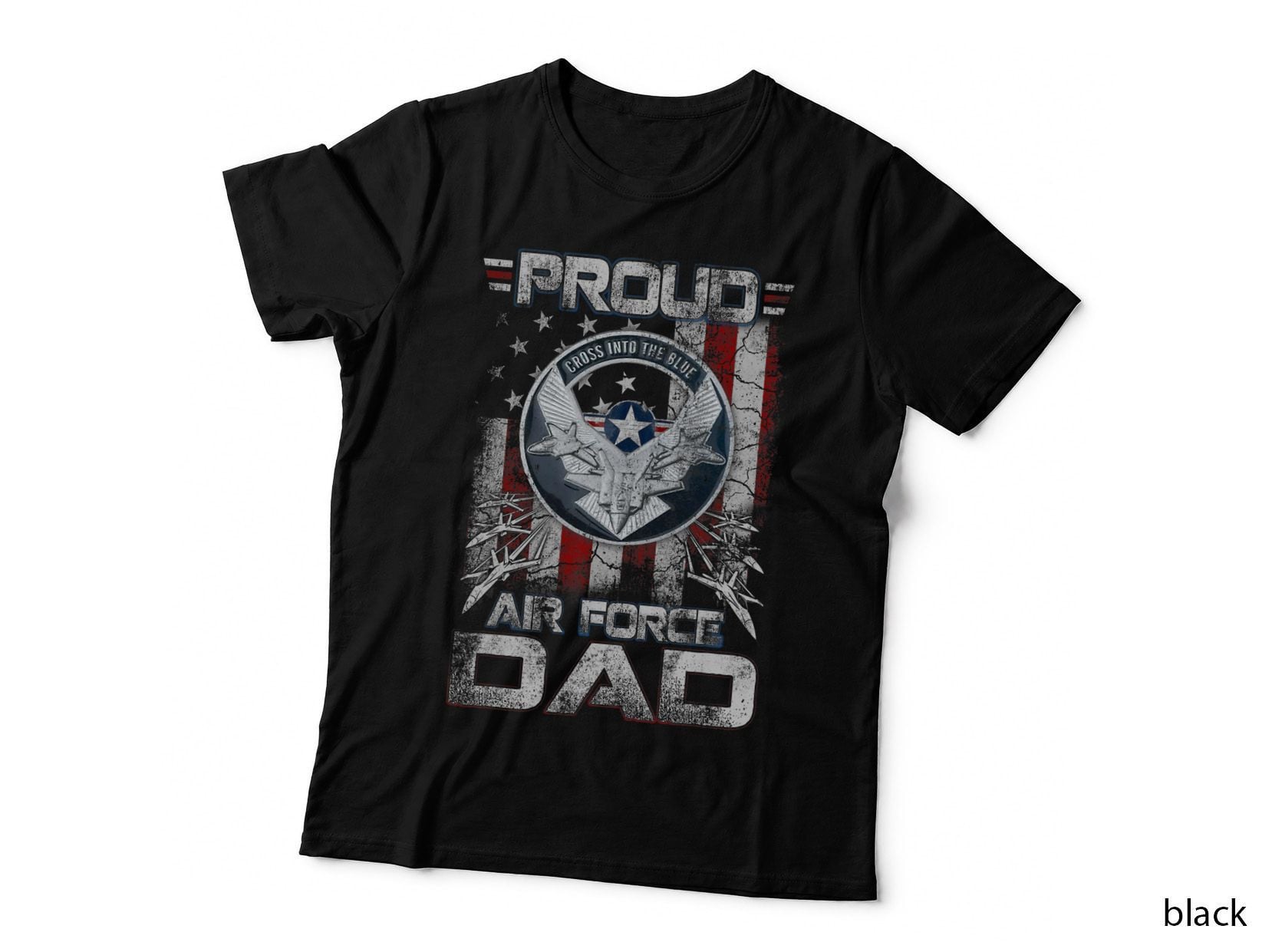 Mens Proud Air Force Dad Shirt Military Family Fathers Day T-Shirt