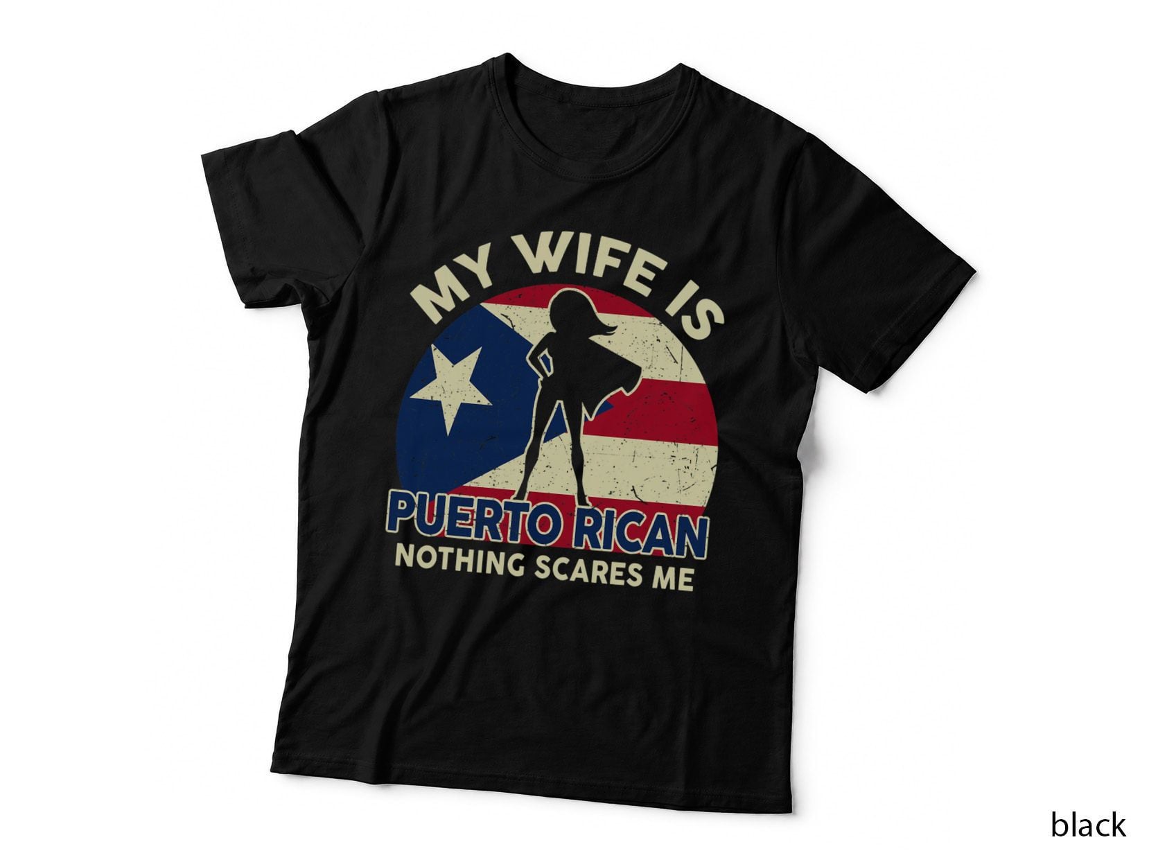 Mens Puerto Rico Flag Shirt My Wife Is Puerto Rican Dad Gifts T-Shirt