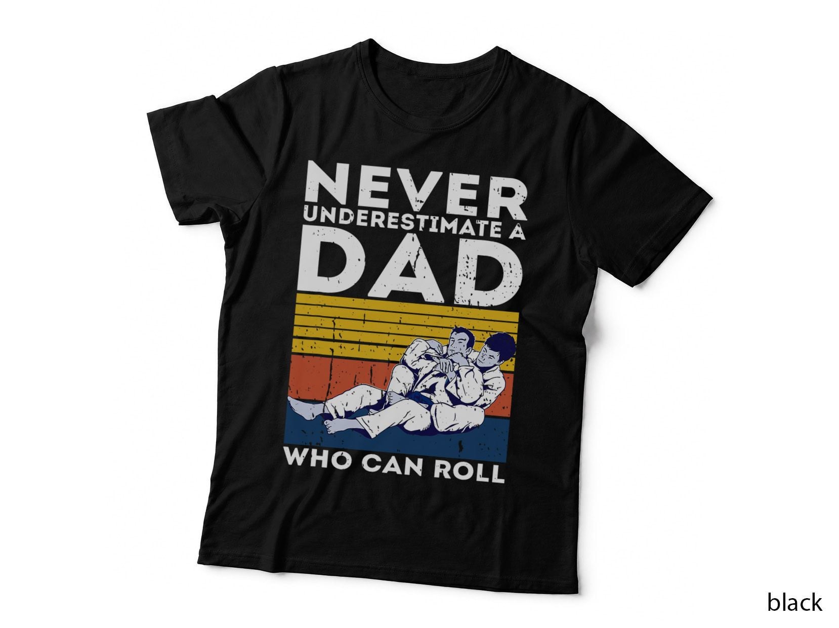 Mens Retro Jiu-Jitsu Dad BJJ Men Father Vintage T-Shirt