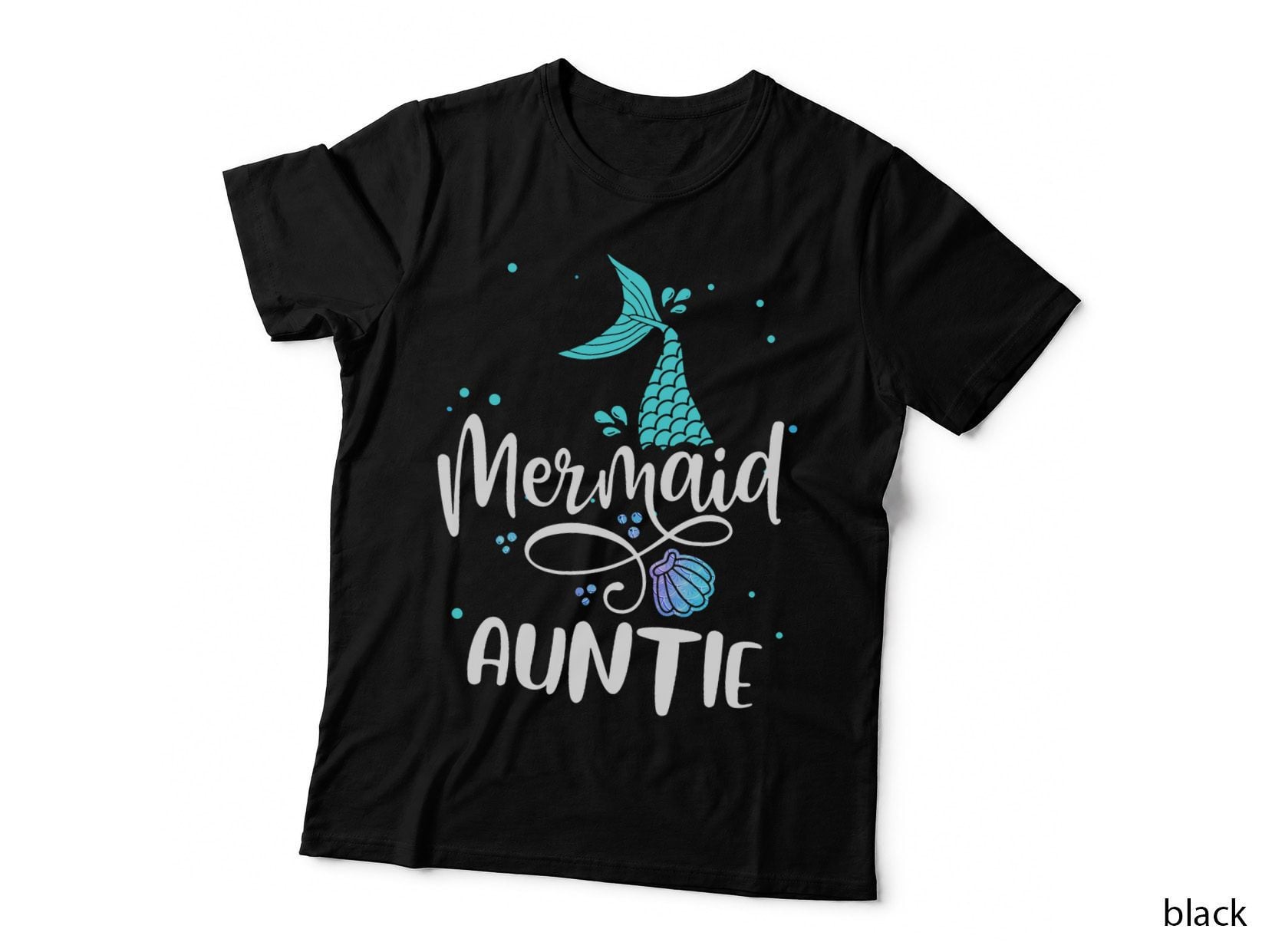 Mermaid Auntie Funny Aunt Women Family Matching Party Squad T-Shirt