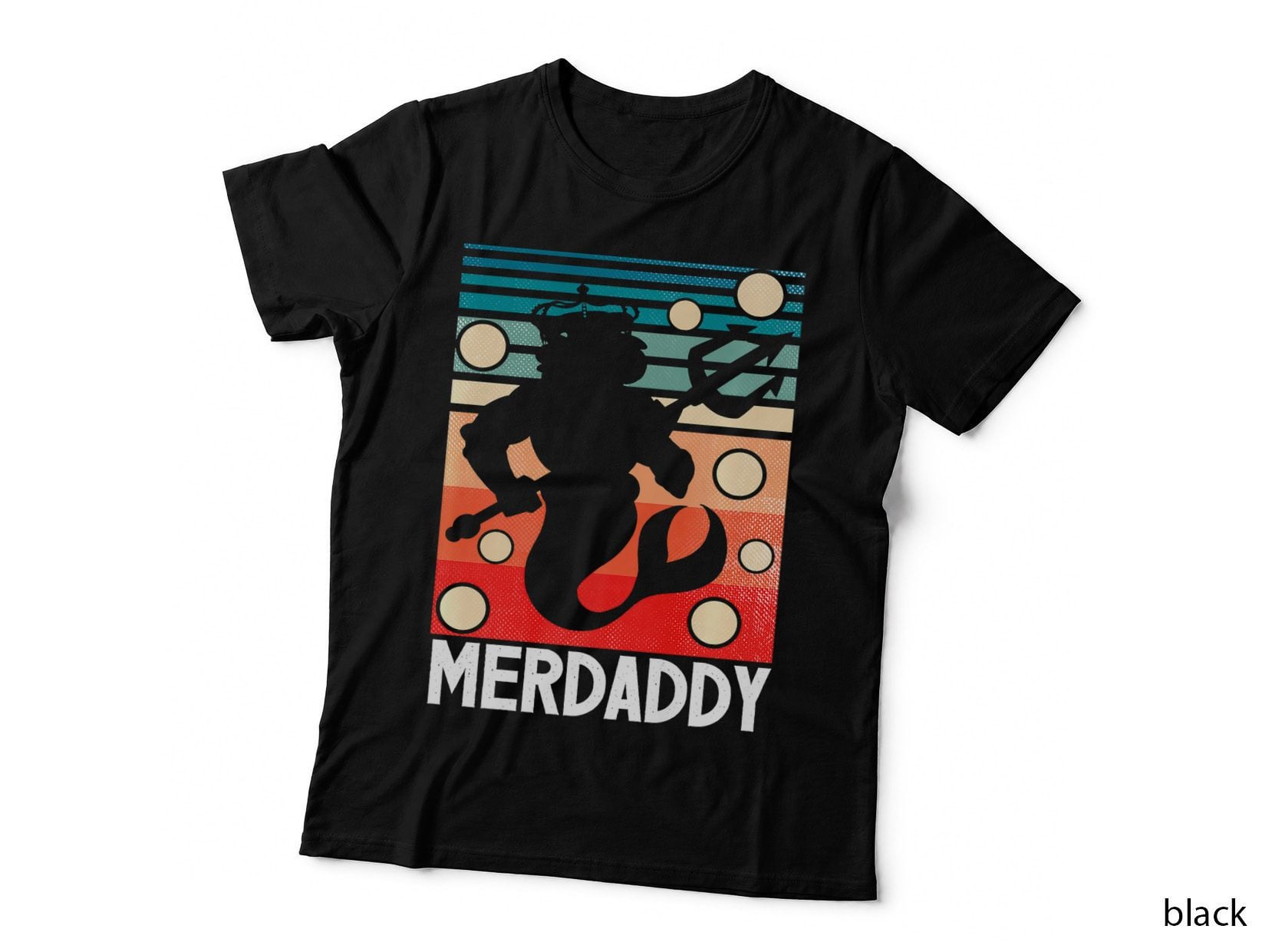 Mermaid Daddy Funny Merman Swimmer Swimming Father's Day T-Shirt