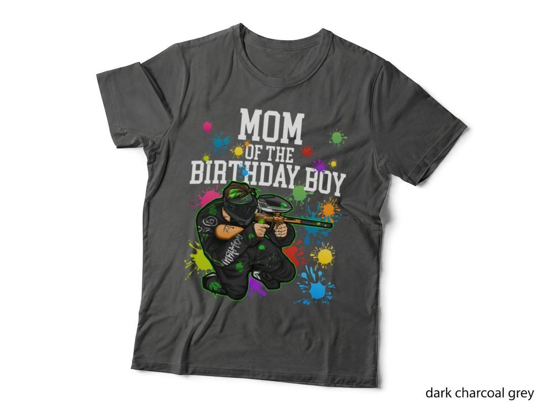 Mom of the Birthday Boy Paintball Sport Matching Family T-Shirt