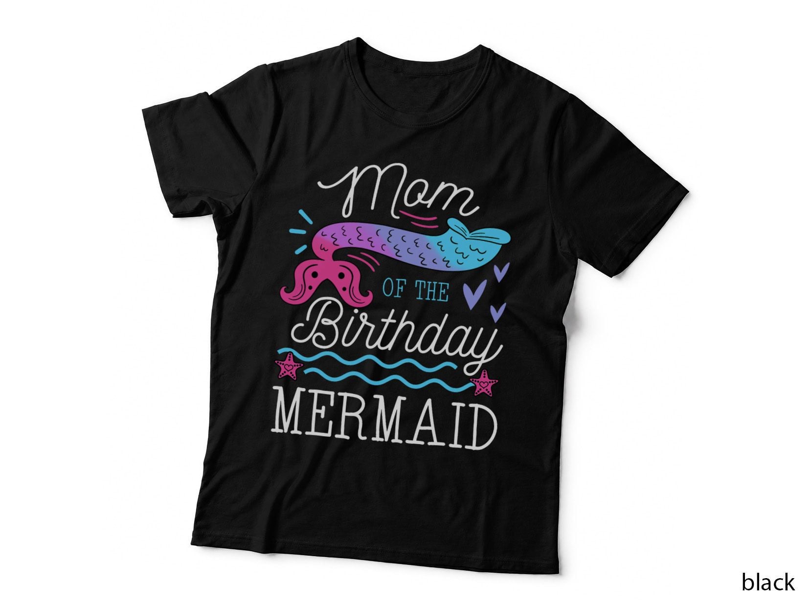 Mom of the Birthday Mermaid Theme Family Birthday Party T-Shirt