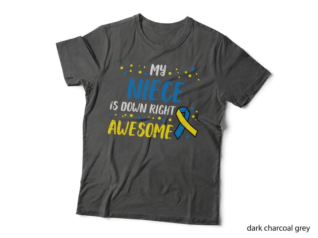 Niece Down Right Awesome Down Syndrome Awareness Aunt Uncle T-Shirt