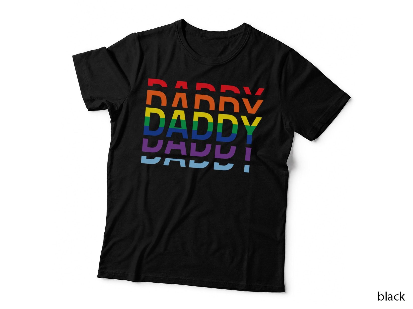 Pride Month Daddy LGBT Rainbow Flag Proud T-Shirt