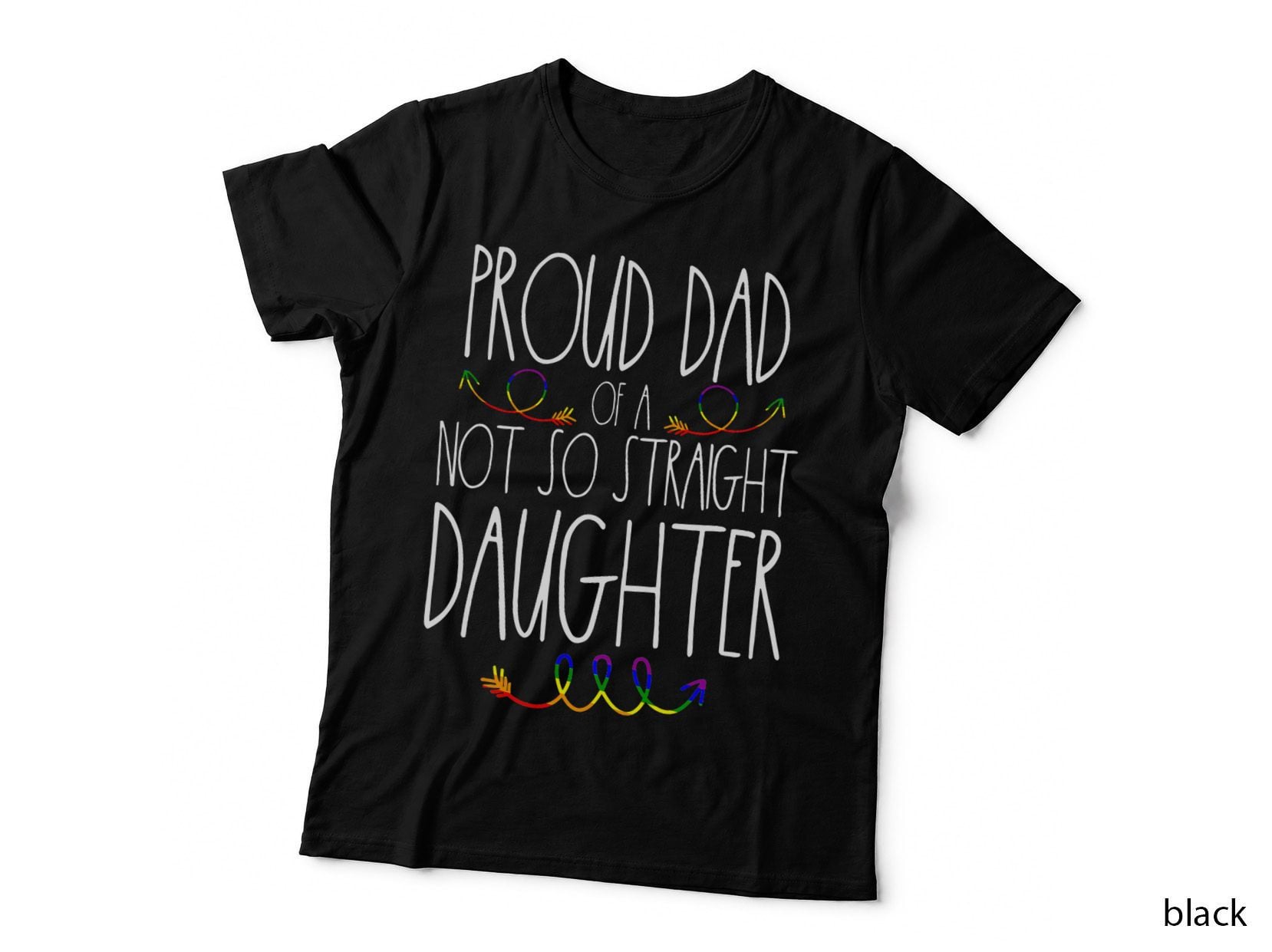 Proud Dad of a Gay Daughter LGBTQ Ally Pride Free Dad Hugs T-Shirt