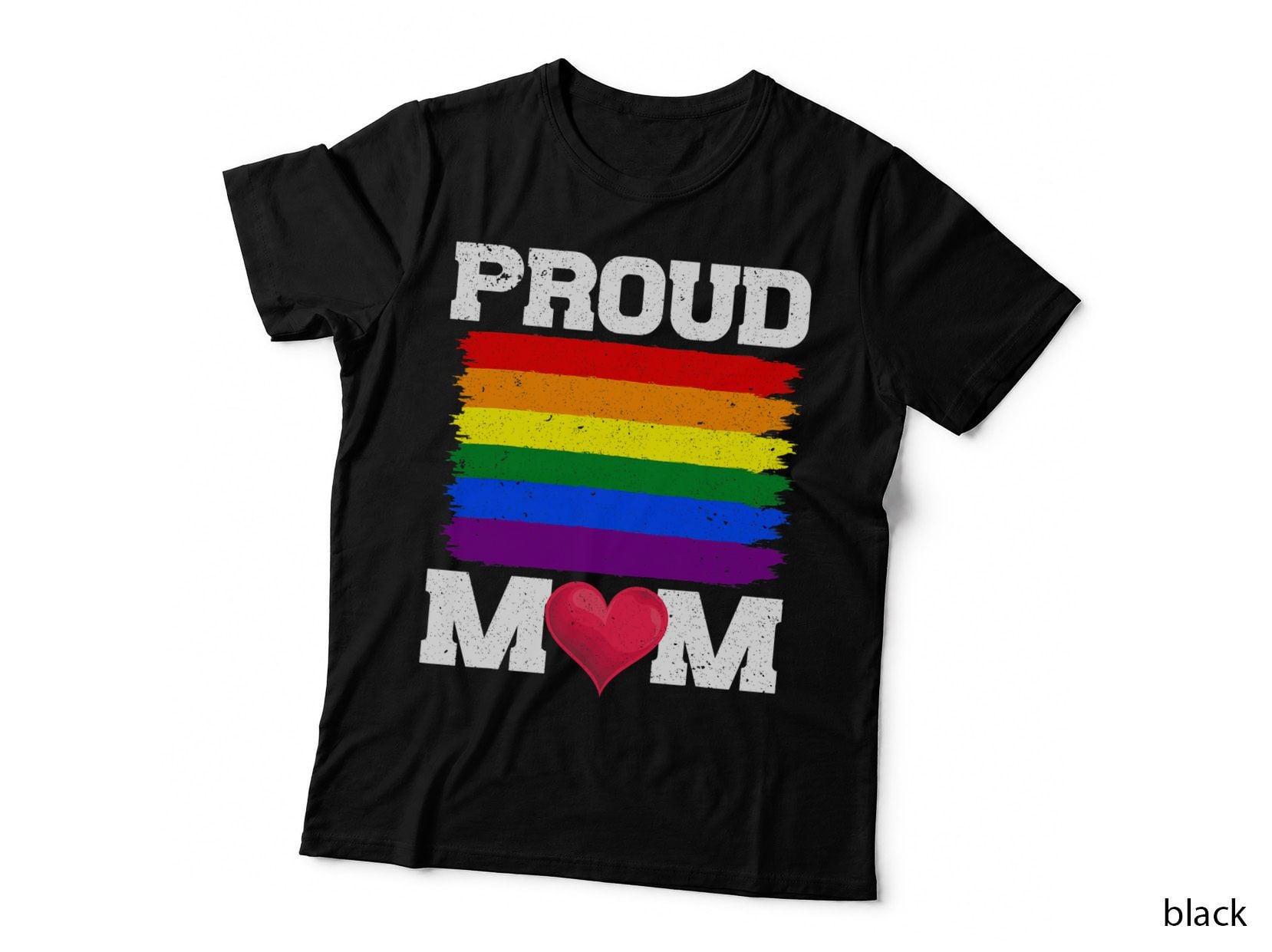 Proud Mom Queer LGBTQ Gay Pride Month Rainbow Flag LGBT T-Shirt