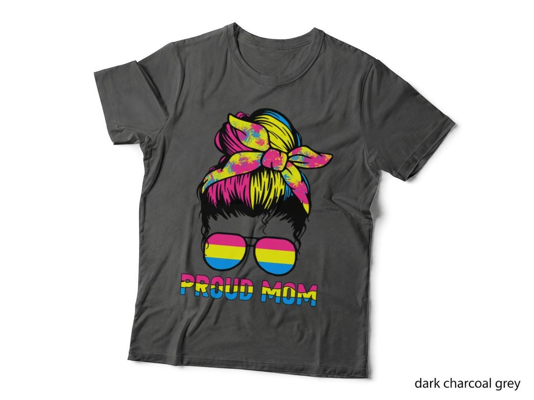 Proud Pansexual Mom Wife Funny Support Pan LGBT Pride Flag T-Shirt