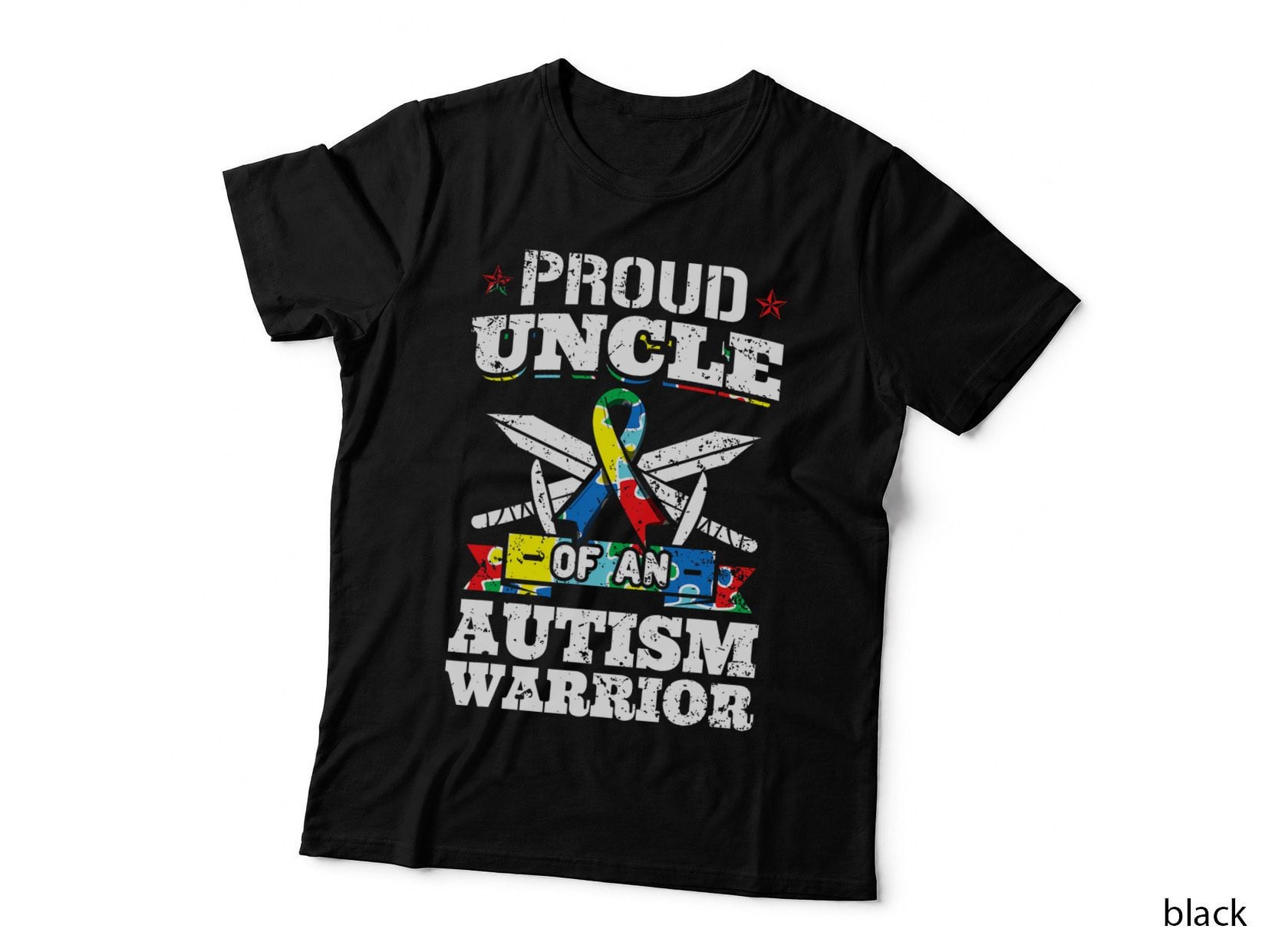 Proud Uncle of an Autism Warrior Autistic Awareness Ribbon T-Shirt